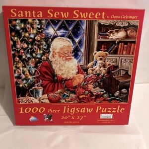 Sunsout Santa Sew Sweet Jigsaw Puzzle 1000 Pc Dona Gelsinger Christmas #57113